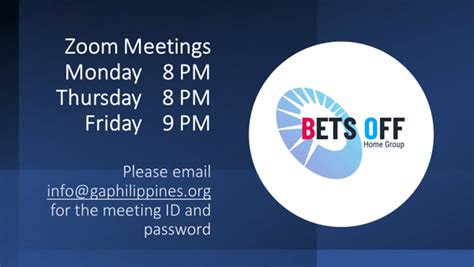ga philippines zoom meeting|Gamblers Anonymous Philippines Fellowship .